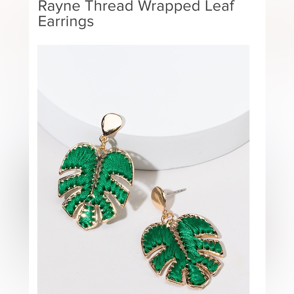 Rayne Thread Wrapped Leaf Earrings